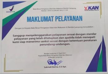 Pelayanan Publik Balai Besar POM Di Bandarlampung